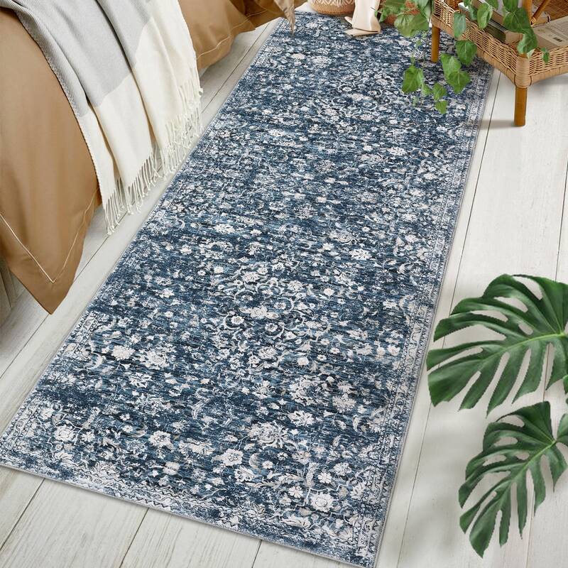 Garvee Washable Rugs 2x6 Runner Rug for Kitchen Entryway Distressed Vintage for Living Room Bedroom Oriental Floral Office Ru...