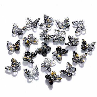 Two Tone Transparent Spray Painted Glass Charms