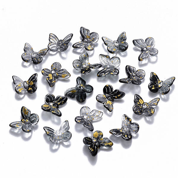 Two Tone Transparent Spray Painted Glass Charms