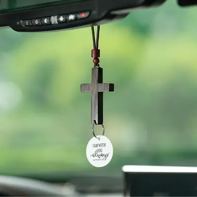 Bible Verse Car Rearview Hanging Cross Ornament \