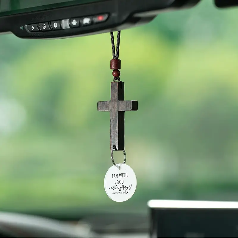 Bible Verse Car Rearview Hanging Cross Ornament \