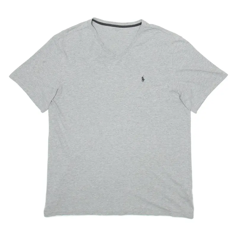 POLO RALPH LAUREN Mens T-Shirt Grey V-Neck M