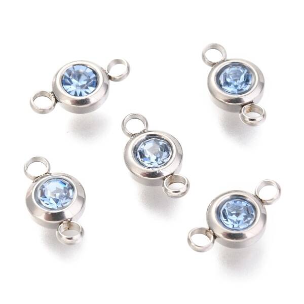 304 Stainless Steel Rhinestone Links Connectors