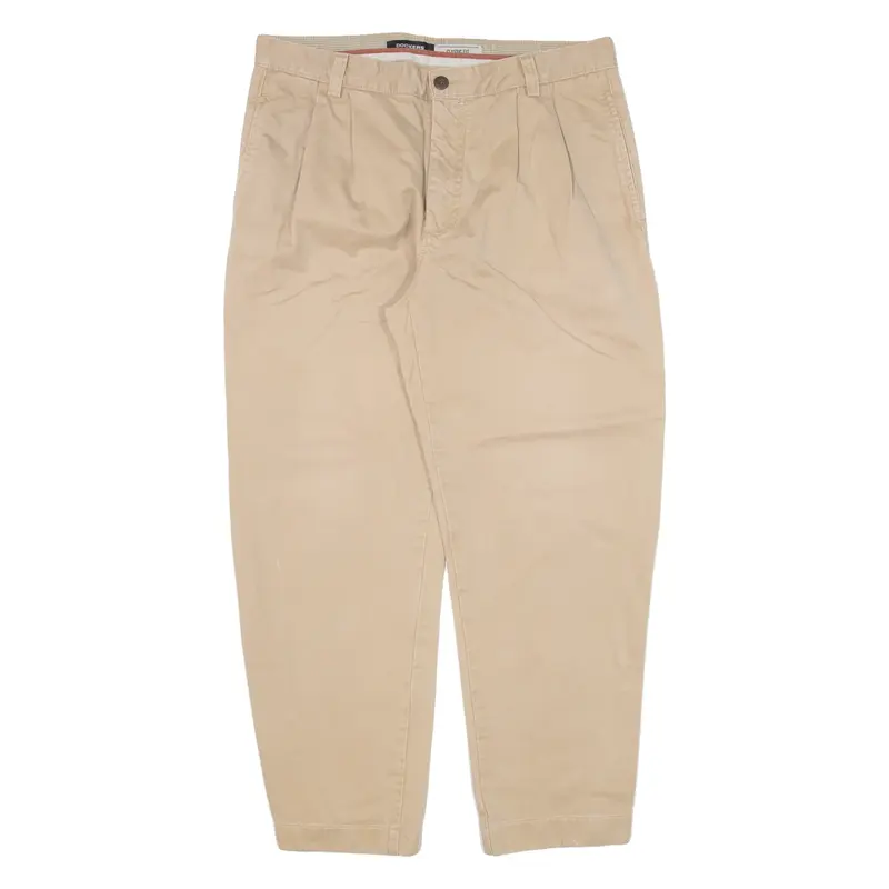 DOCKERS Mens Trousers Beige Classic Tapered W34 L27