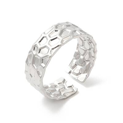 Non-Tarnish 304 Stainless Steel Cuff Wide Band Finger Rings