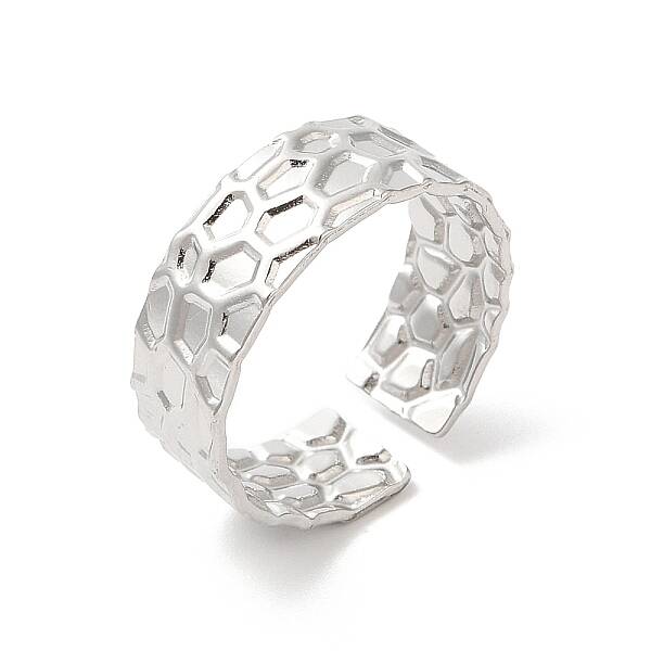 Non-Tarnish 304 Stainless Steel Cuff Wide Band Finger Rings