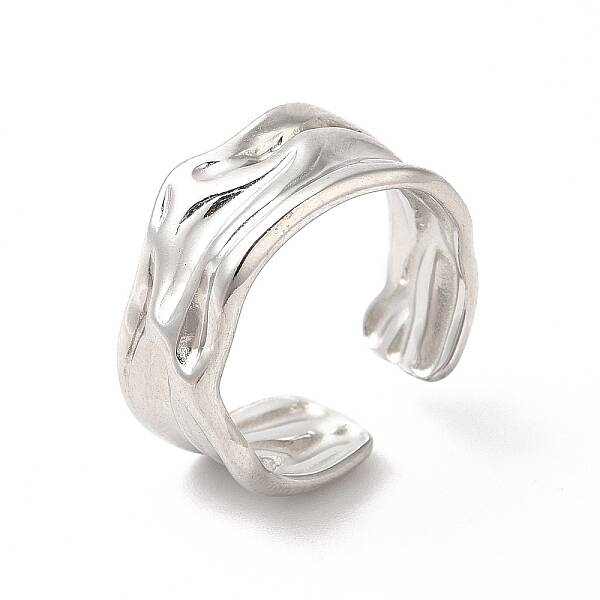 Non-Tarnish 304 Stainless Steel Twist Open Cuff Ring for Women