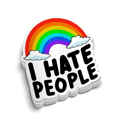 I Hate People - Hard Hat Decal