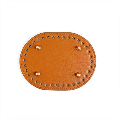 Oval PU Leather Purse Bottom