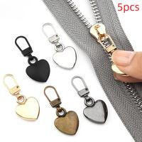 5pcs Heart Shaped Zipper Pull Replacement, Detachable Metal Zipper Pull Kit, Accessory for Coats Backpacks Jackets Pants Jean...