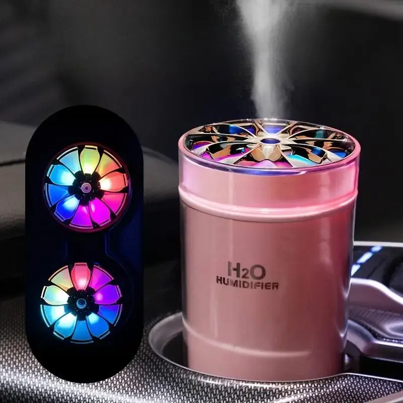 USB Powered Car Humidifier, Portable Car Air Humidifiers, Car Air Humidifier with 7 Color Changing Light, Waterproof Car Arom...