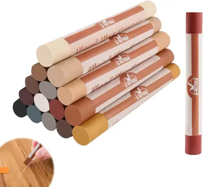A-HEYIDA 16-Color Wood Repair Wax Sticks - Scratch & Crack Filler for Floors, Cabinets, Laminate & Hardwood Decorative Interi...