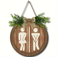 Rustic round hanging decor with charming leaves. Ideal for home bathroom, great for Xmas & Thanksgiving. A fun, whimsical orn...
