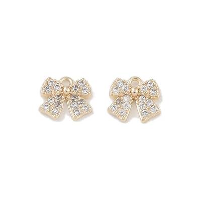 Brass Micro Pave Clear Cubic Zirconia Pendants