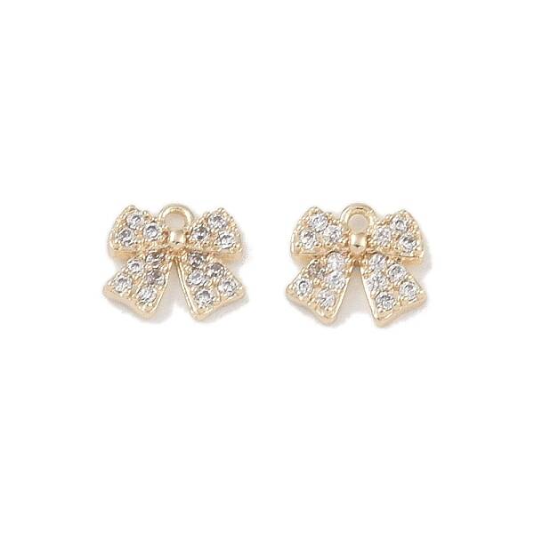 Brass Micro Pave Clear Cubic Zirconia Pendants