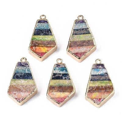Rainbow Color Natural Imperial Jasper Pendants