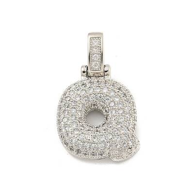 Brass Micro Pave Clear Cubic Zirconia Pendants