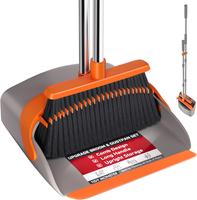 Broom with Dustpan Combo Set, Large Upright Brooms and Dust Pans with 52\