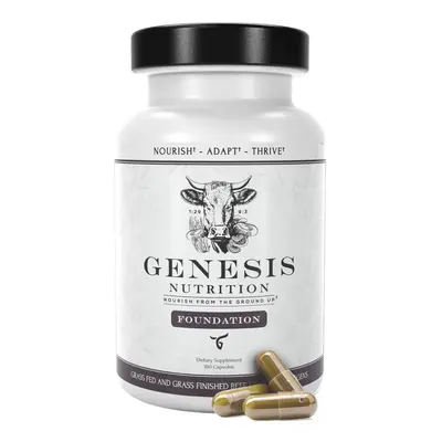 Genesis Nutrition Grass-Fed Beef Liver + Reishi, Cordyceps, Ginseng, Rhodiola - 4500mg for Immunity, Energy, Stress, Hormones...