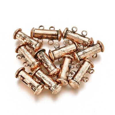 2-Strands 4-Holes Tube Brass Magnetic Slide Lock Clasps