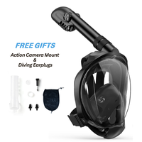 Greatever G2 Snorkeling Gear for Adults, Full Face Snorkel Mask, Foldable Panoramic View with Camera Mount, Anti-Fog and Anti...