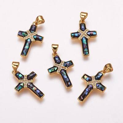 Brass Micro Pave Cubic Zirconia Pendants