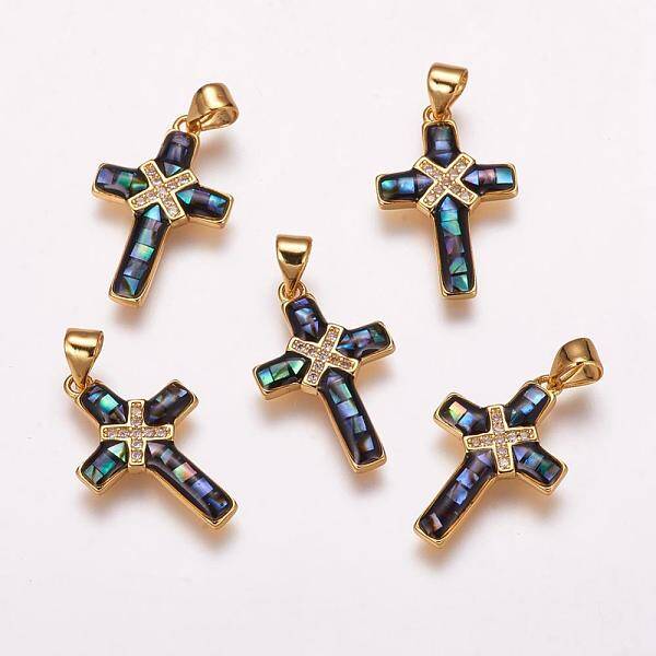 Brass Micro Pave Cubic Zirconia Pendants