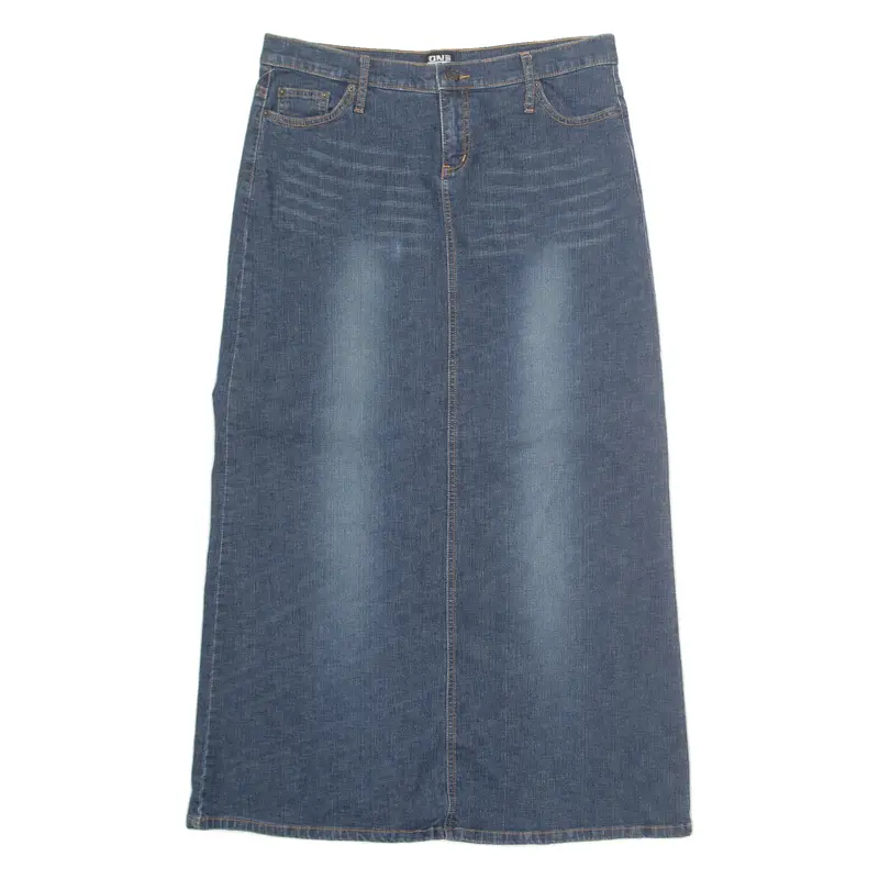 YES OR NO Womens Pencil Skirt Blue Long Denim M