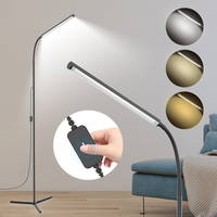 15W Bright LED Floor Lamp with Stepless Adjustable 3700K-7000K Colors & Dimmable Gooseneck Modern Floor Lamp for Bedroom Read...