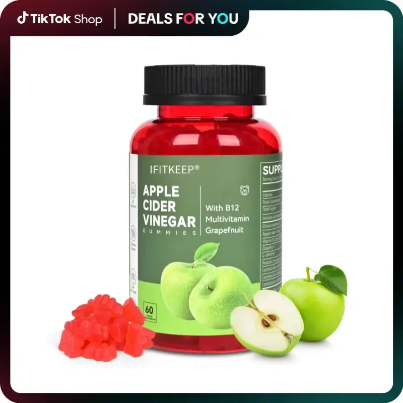 Apple Cider Vinegar Gummies,ACV Supplement Gummies,with VIT B12,Support Normal Energy Levels & Gut Health Vegetarian Suppleme...