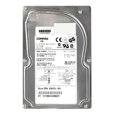 336378-001 HP 9.1GB Ultra-160 SCSI 10000 3.5-inch 2MB Hard Drive
