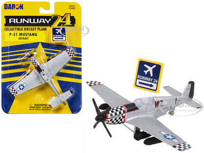 North American P-51 Mustang Fighter Aircraft Silver Metallic \