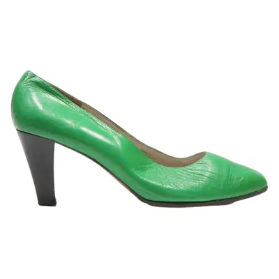 MINELLI Court Heels Green Leather Womens UK 7
