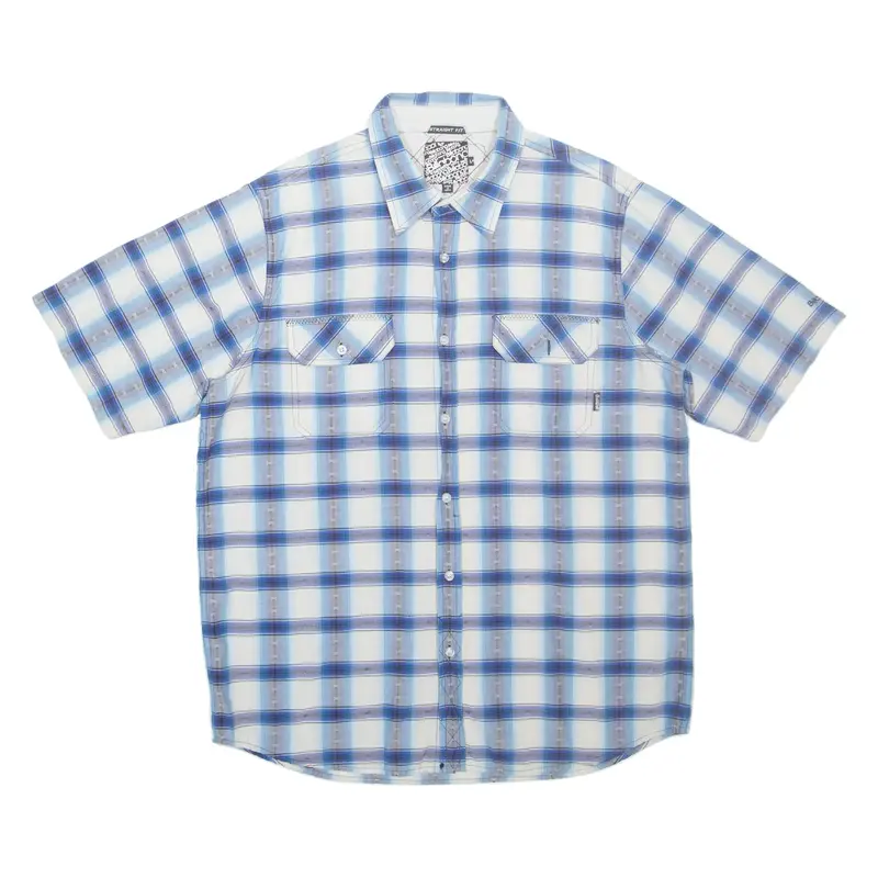 BILLABONG Straight Fit Mens Shirt Blue Check L