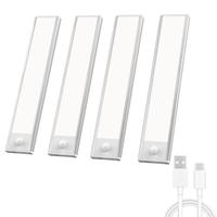 USB Rechargeable Wireless Cabinet Light, LED Motion Sensor Night Light, Magnetic Self-adhesive LED Wardrobe Light, Wall Mount...