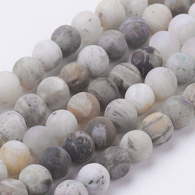 Natural Bamboo Leaf Agate Beads Strands