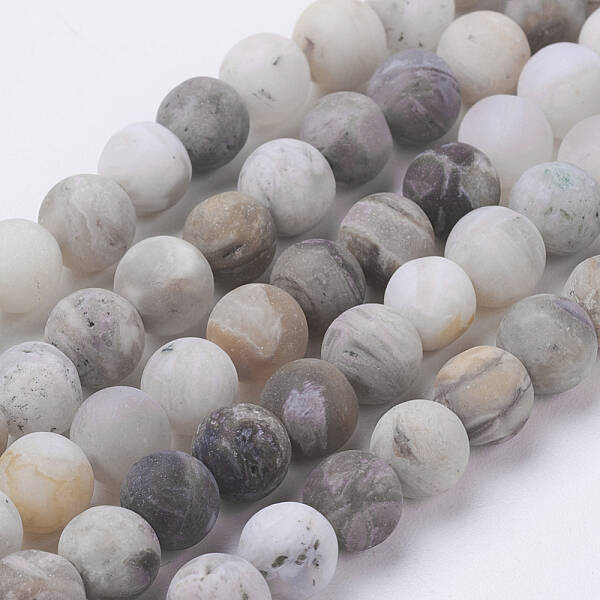 Natural Bamboo Leaf Agate Beads Strands