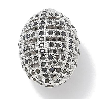 Rack Plating Brass Micro Pave Cubic Zirconia Beads