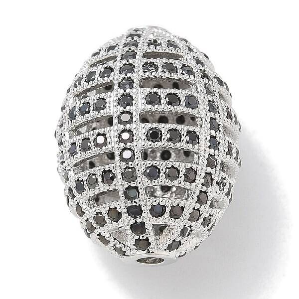 Rack Plating Brass Micro Pave Cubic Zirconia Beads