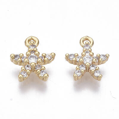 Brass Micro Cubic Zirconia Charms