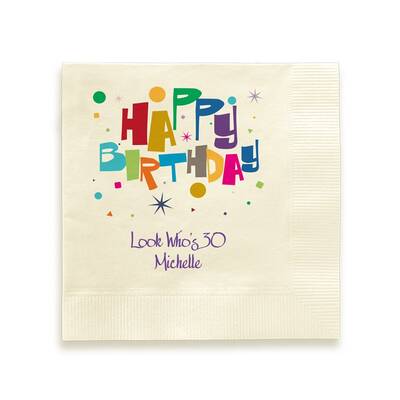 Happy Birthday Celebration Napkin - Printed