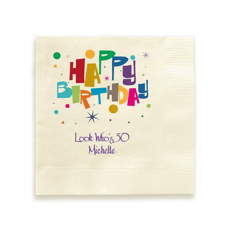 Happy Birthday Celebration Napkin - Printed