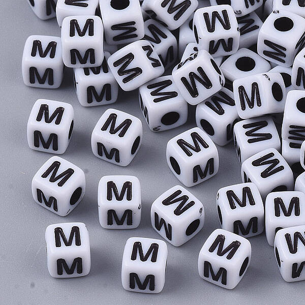 White Opaque Acrylic Beads