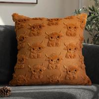 Highland Cow Pillow Covers 18x18 Cow Home Decor Farmhouse Pillow Covers Soft Plush Faux Fur Wool Pillowcases for Sofa Living ...