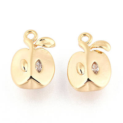 Brass Micro Pave Clear Cubic Zirconia Pendants