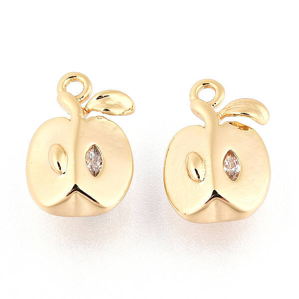 Brass Micro Pave Clear Cubic Zirconia Pendants