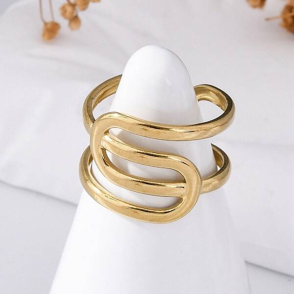 304 Stainless Steel Open Cuff Rings for Women