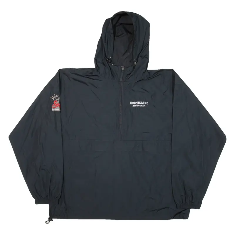 CHAMPION Lightweight Mens Anorak Jacket Black Hooded 2XL