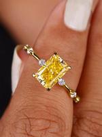 Luxury Artificial Zircon Decor Metal Ring, Princess Ring, Fashion Party & Wedding Jewelry Accessories for Women, Exquisite Je...