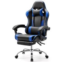 Sweet Furniture F Gaming Chair with Footrest, Adjustable Lumbar Support and Headrest, PU Leather Recliner with Fixed Armrests...